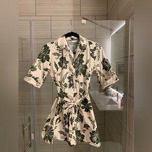 ZARA beige and green dress